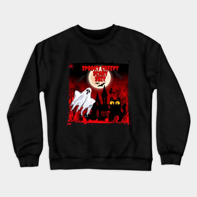 Spooky Creepy Scary Shit Crewneck Sweatshirt by Smiling-Faces